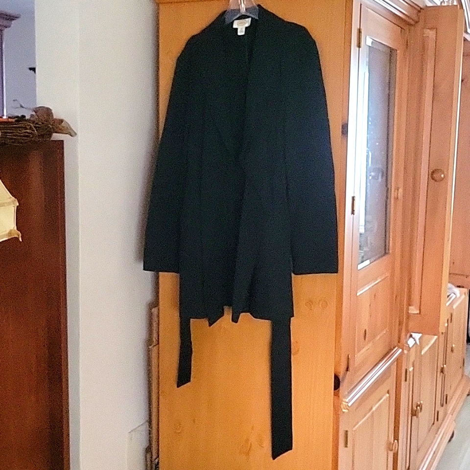 Talbots Open Black Wool And Viscose Black Jacket, Size 12. Nwot